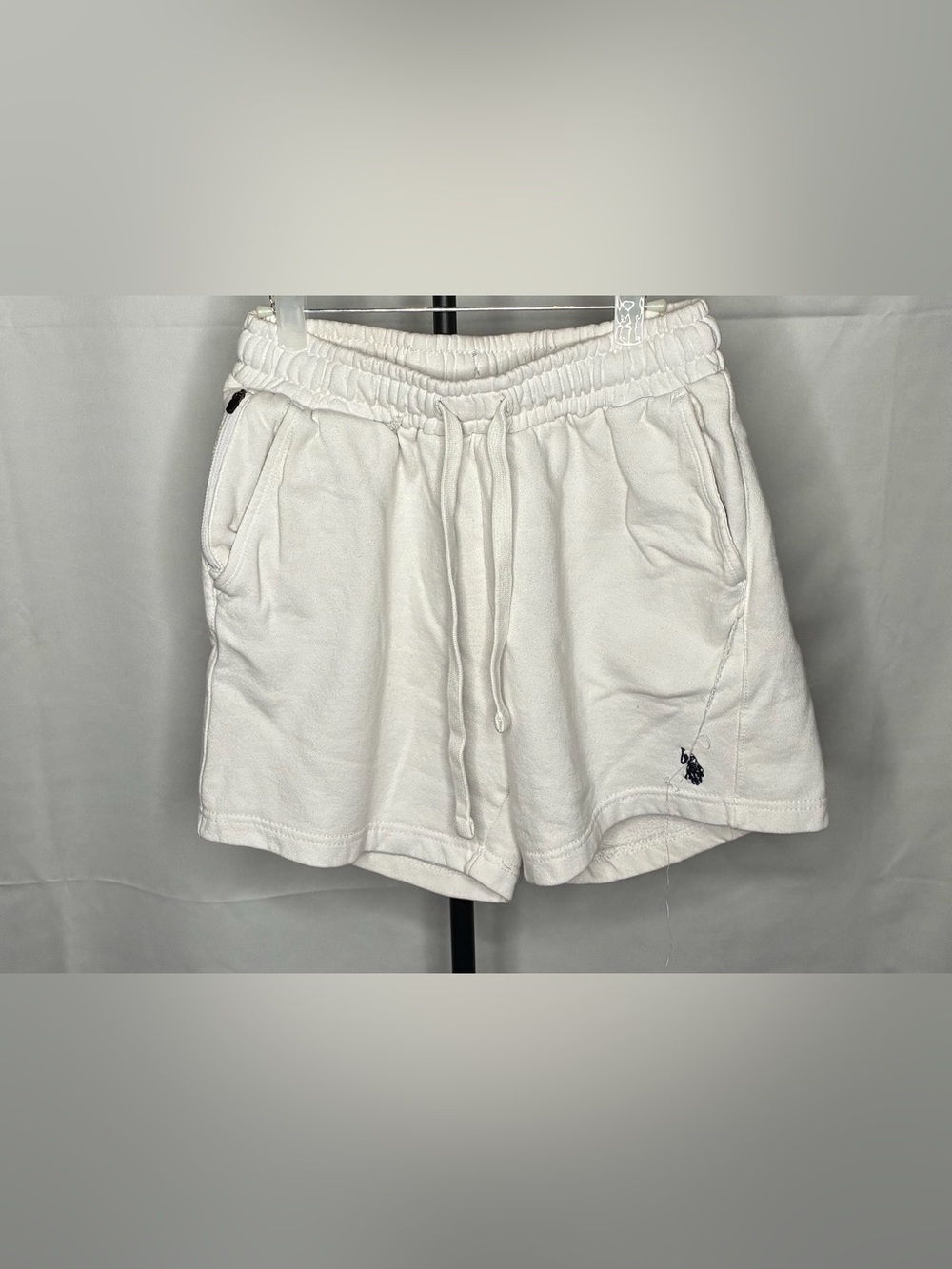U.S. Polo Assn. White Athletic Drawstring Shorts
